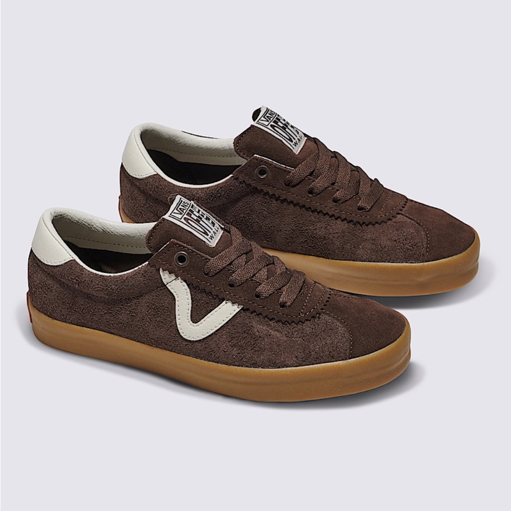 Vans Brown Suede Sneakers with White Accents *NWT*